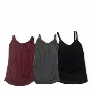 Women's Maternity Nursing Tank Tops - Black, Gray, and Burgundy Size L